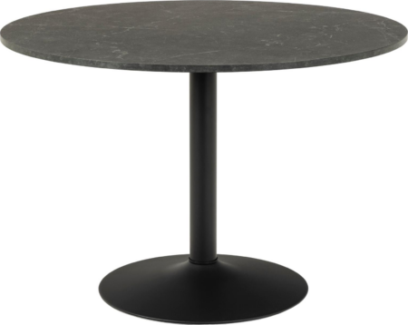 Rundt spisebord Signature Lenaya Ø110ÃH74 cm mat sort Izmir, melaminoverflade og pulverlakeret stålstel